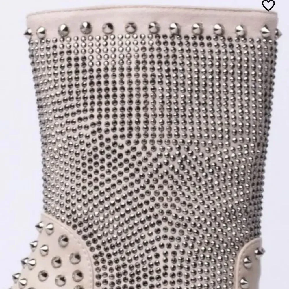 AZALEA WANG EMBROIDERY STILETTO HEEL BOOTIE - Picture 6 of 7